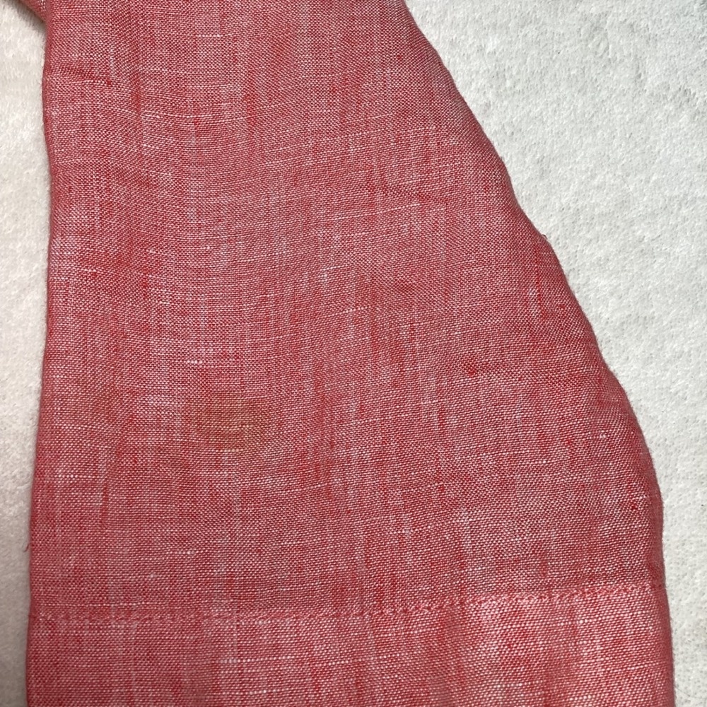 Sigrid Olsen Women's Coral Pink 100% Linen Split Neck Tunic Top, Side Ties Small - Picture 6 of 7